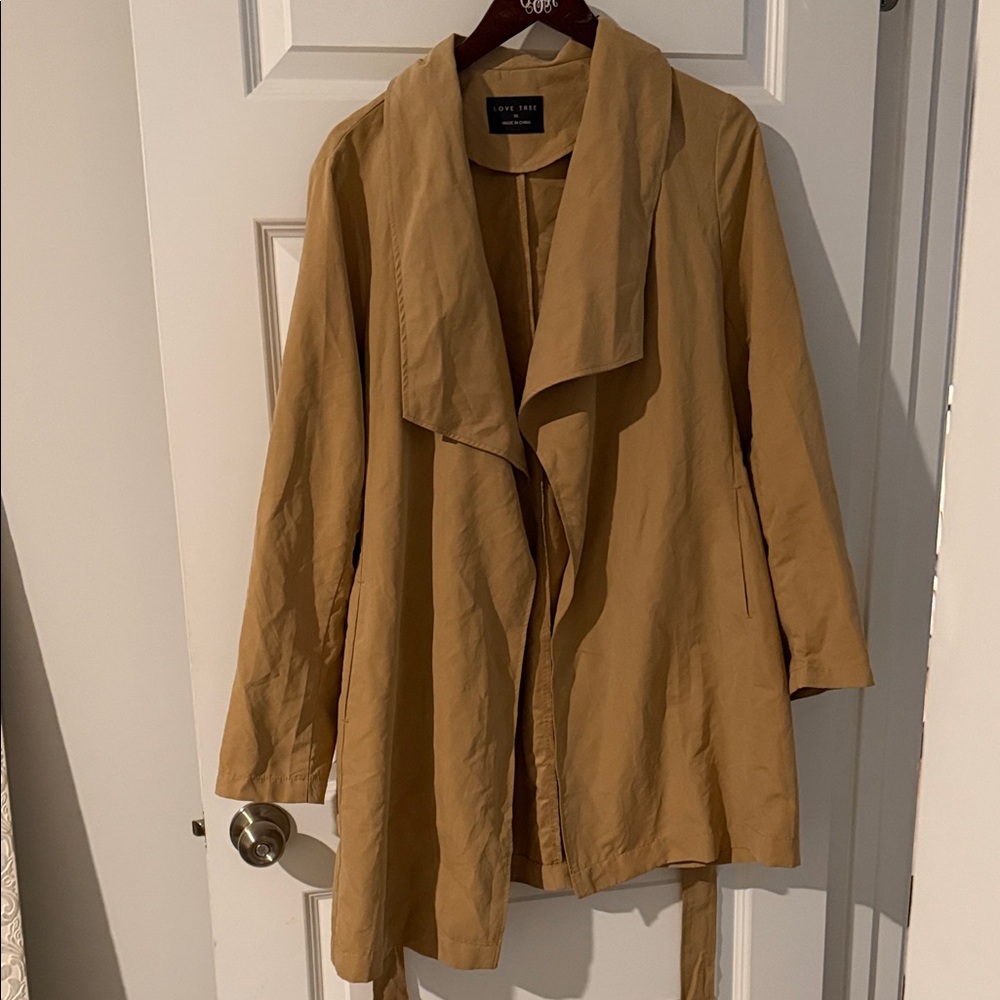Love Tree Camel Tan Trench Coat 1X